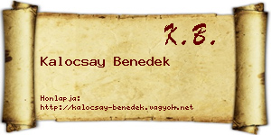 Kalocsay Benedek névjegykártya